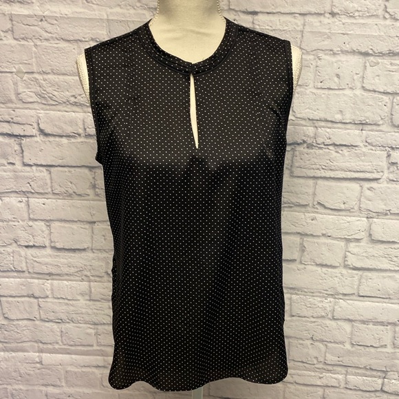 Ann Taylor Polka Dot Keyhole Blouse Sz S - Picture 1 of 7